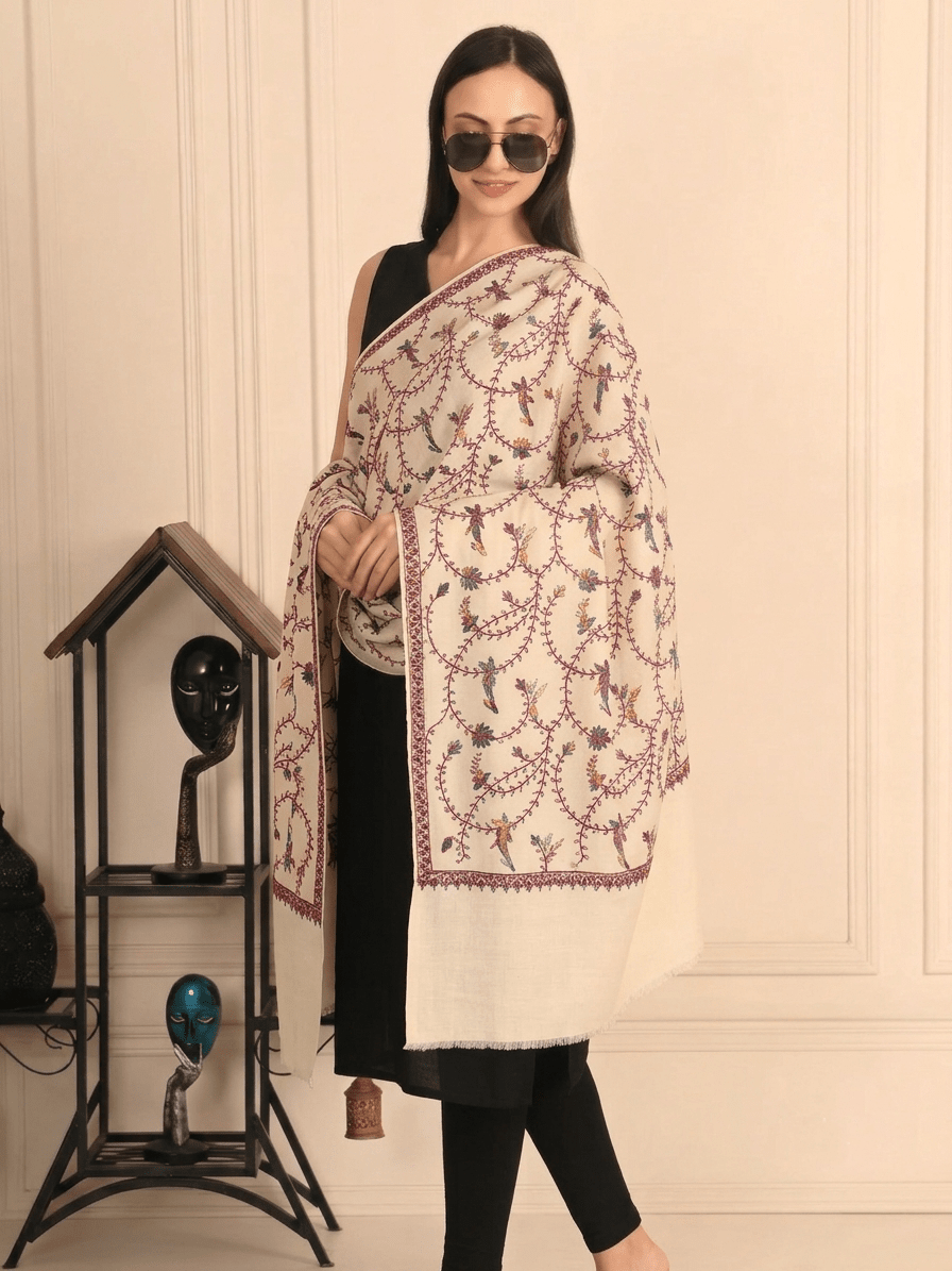 Jaalidar Hand Embroidered Shawl