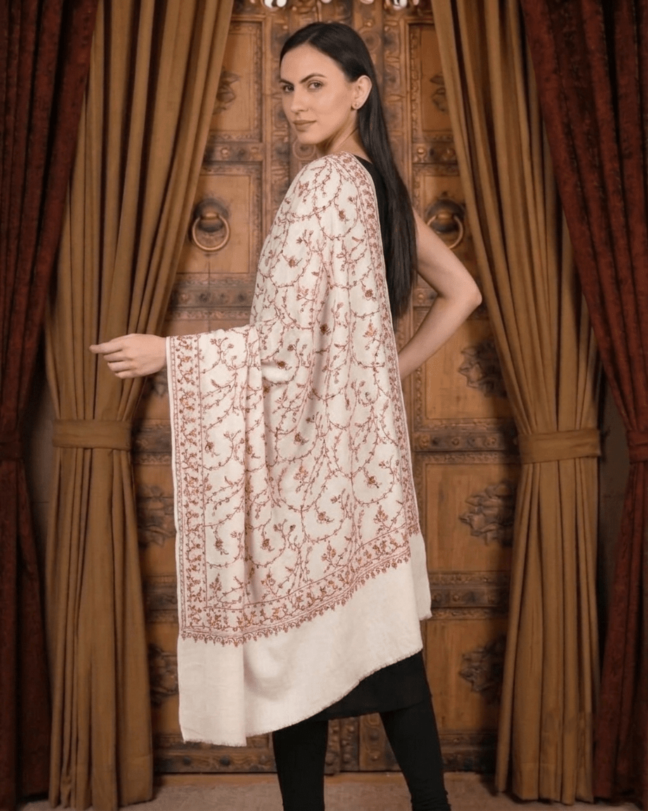Jaalidar Hand Embroidered Shawl
