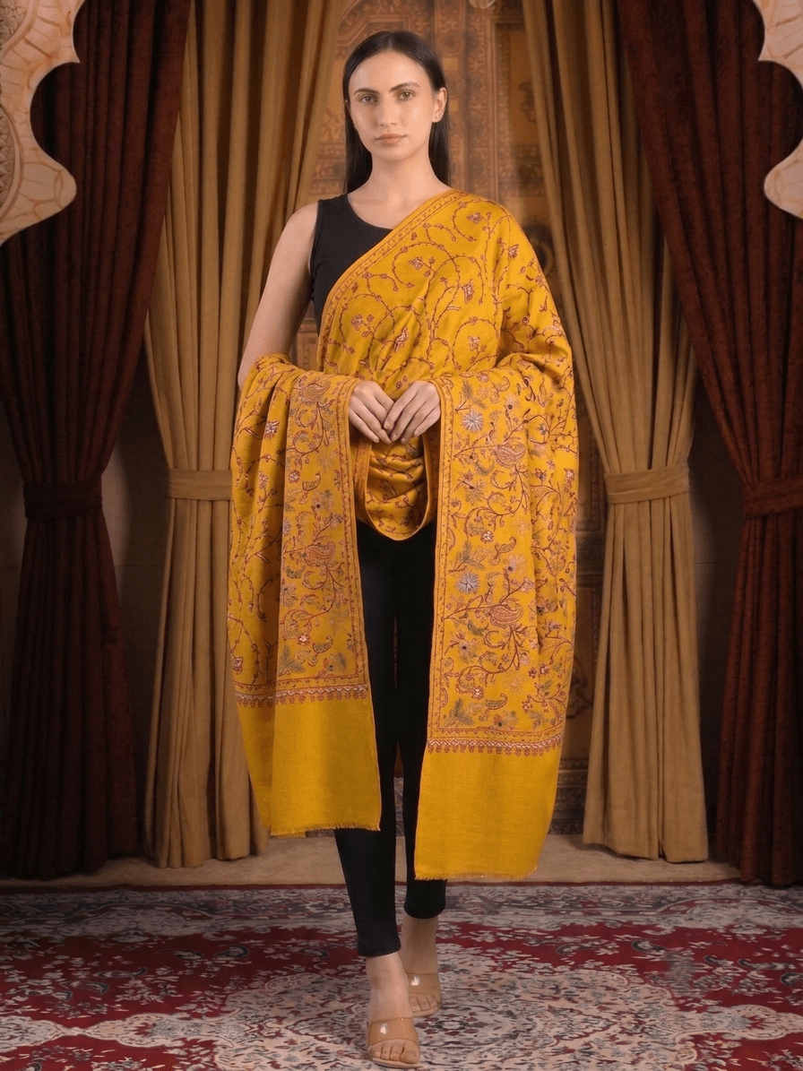 Jaalidar Hand Embroidered Shawl