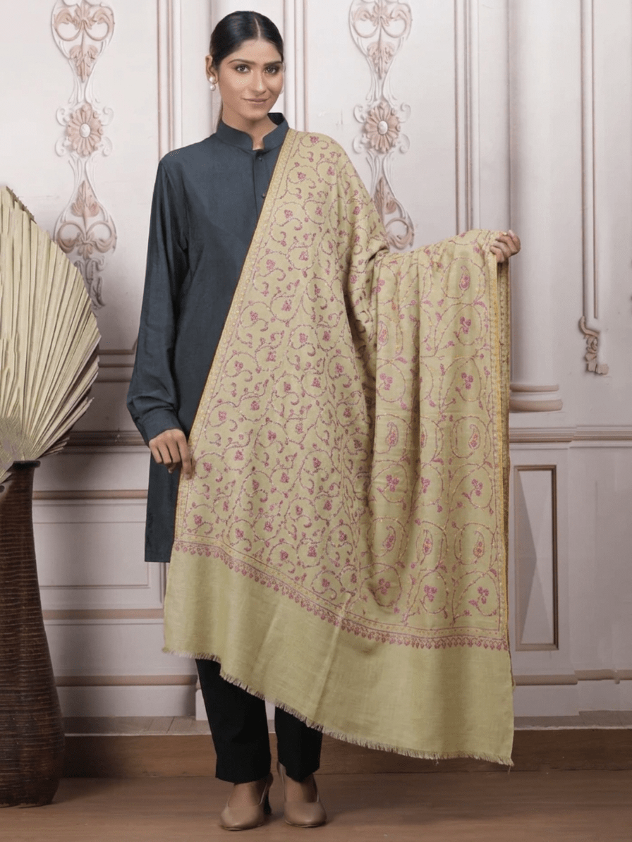 Jaalidar Hand Embroidered Shawl