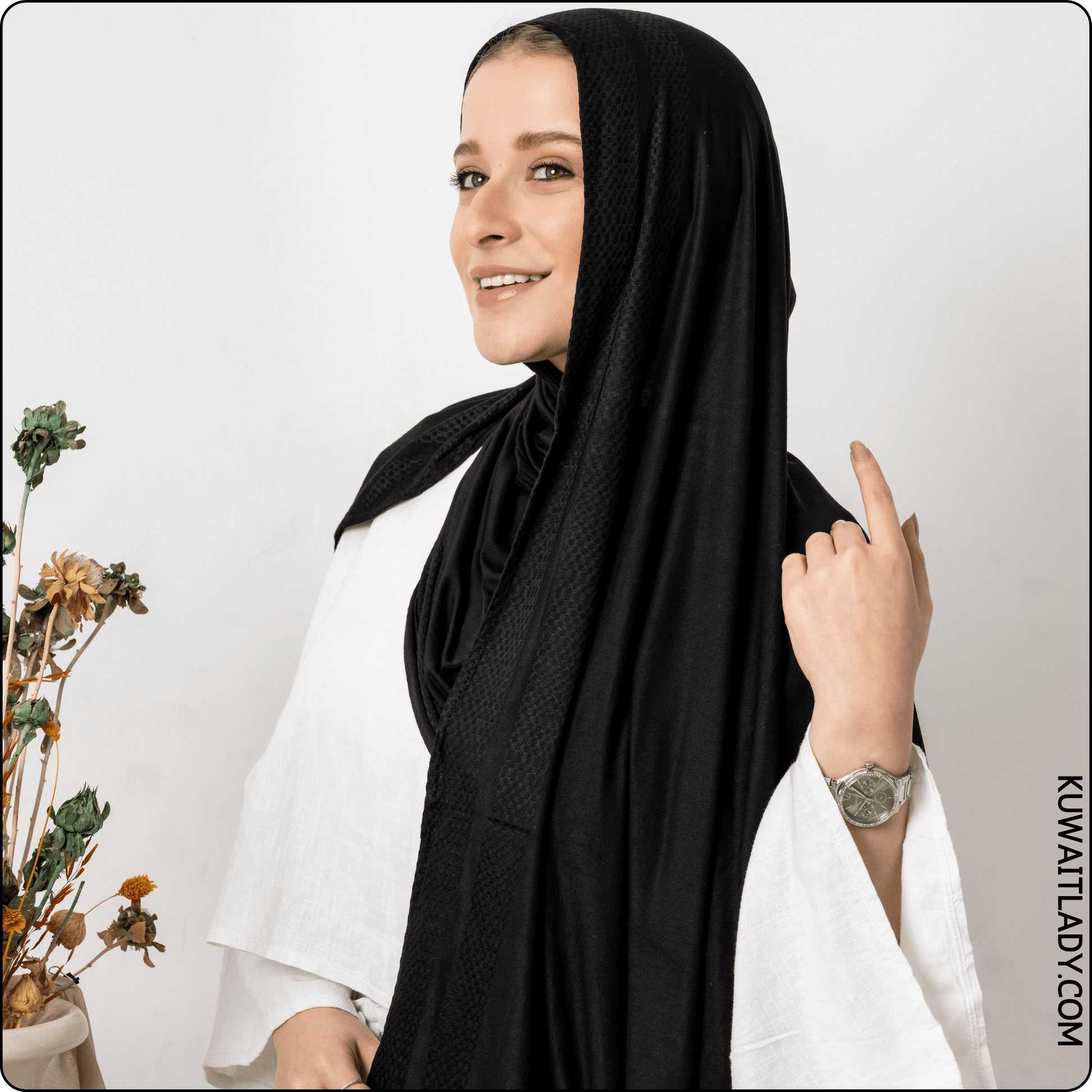 Jacquard Cotton Stretch Scarf