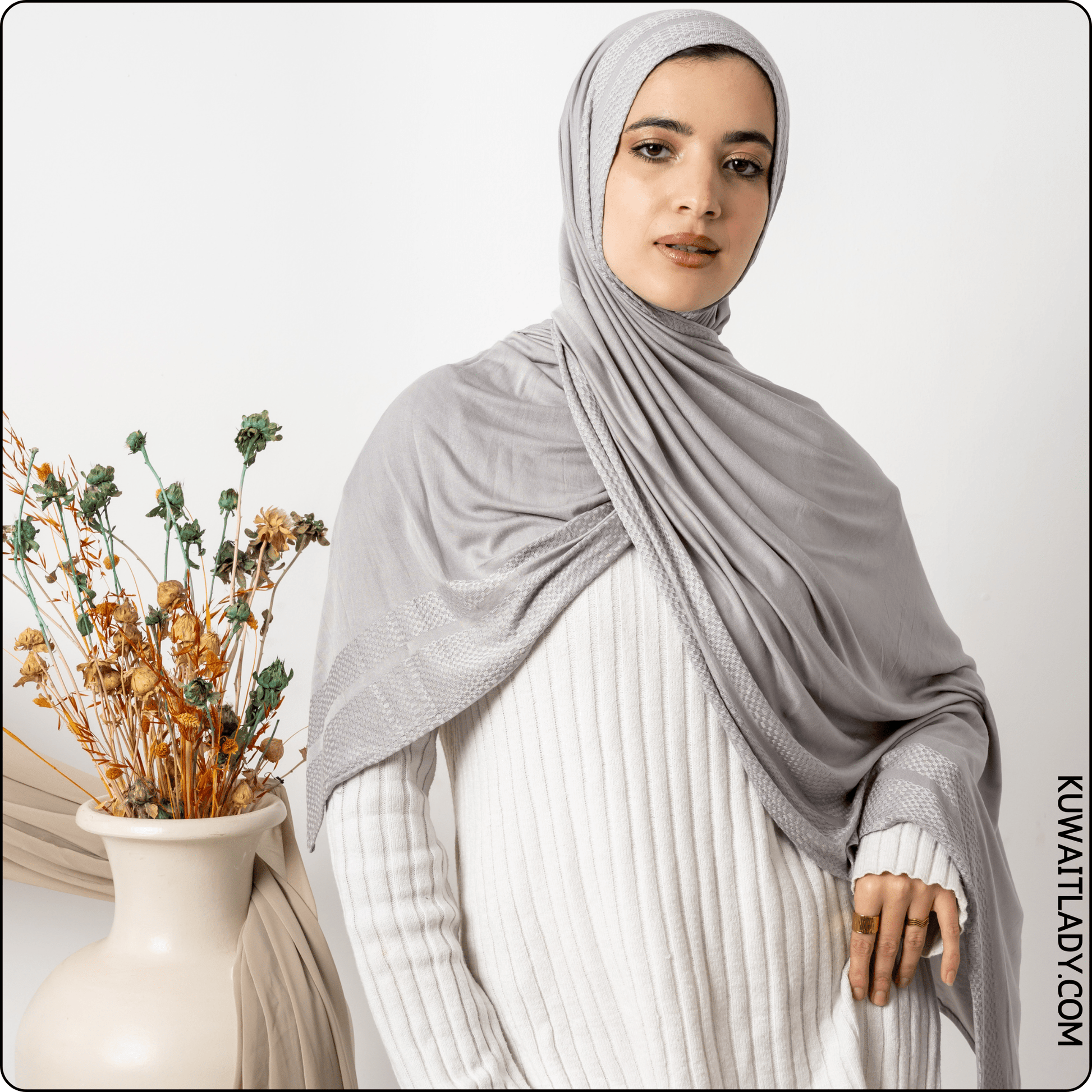 Jacquard Cotton Stretch Scarf