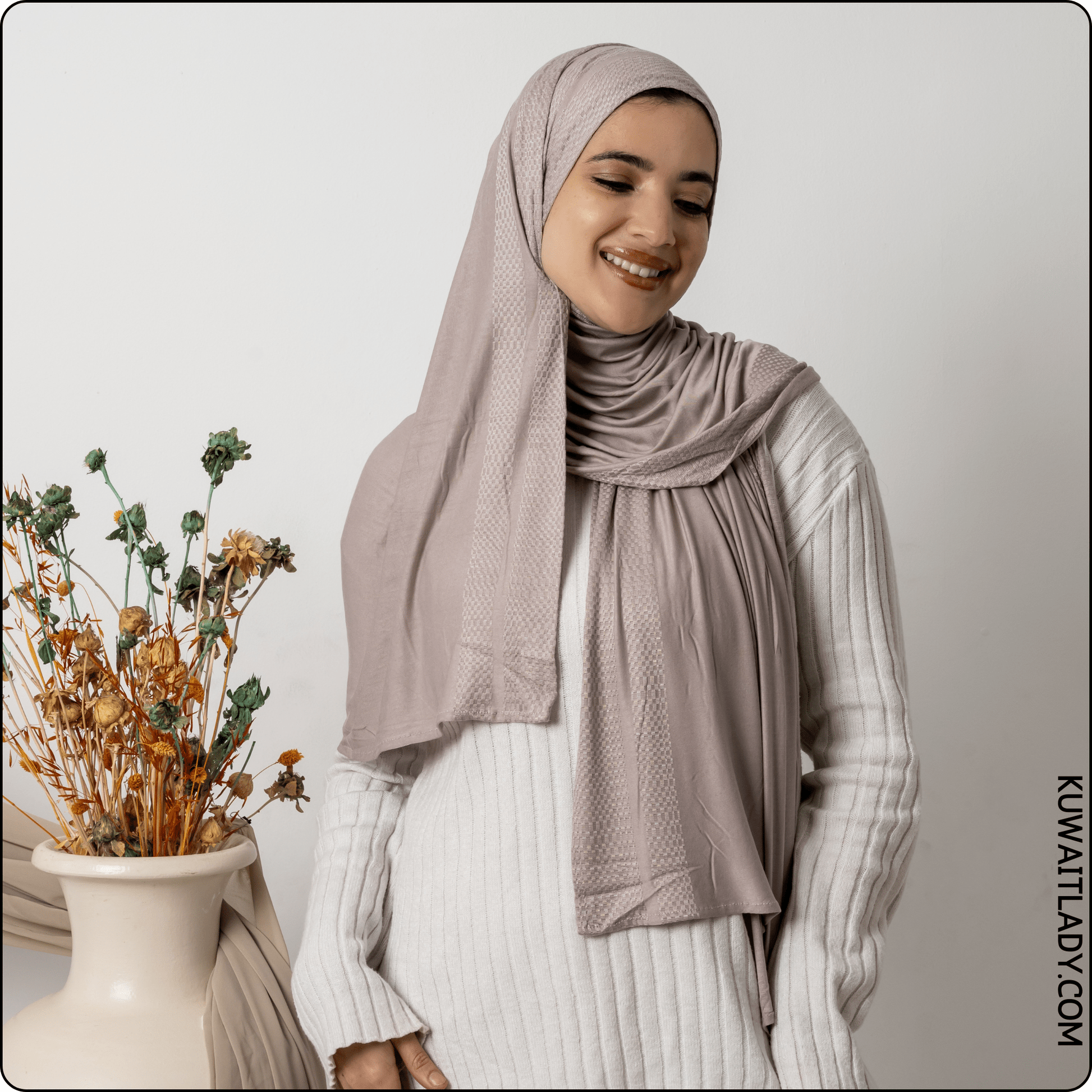 Jacquard Cotton Stretch Scarf