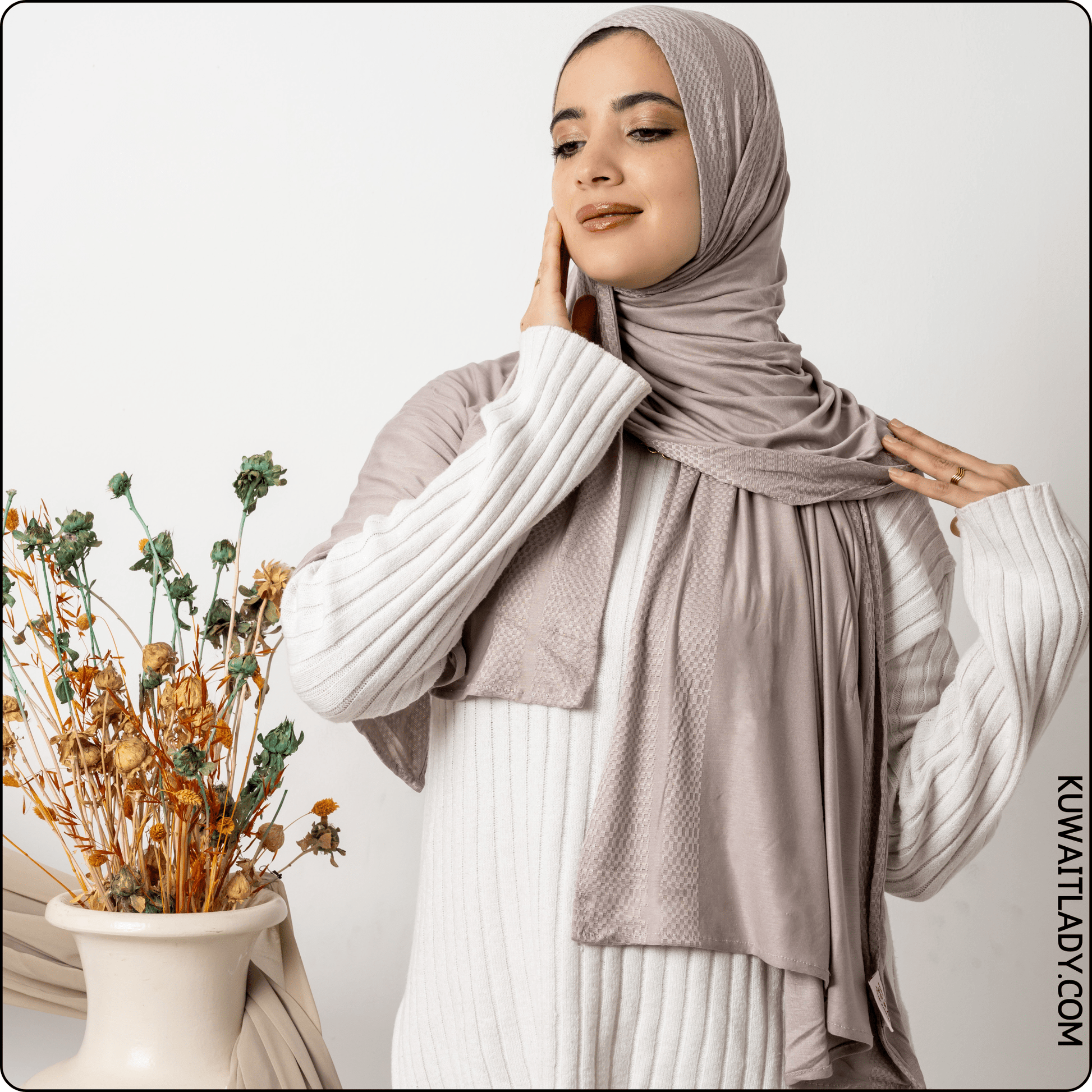 Jacquard Cotton Stretch Scarf