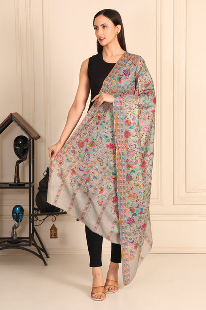 Kalamkari Pashmina Blend Shawl – Art Flow