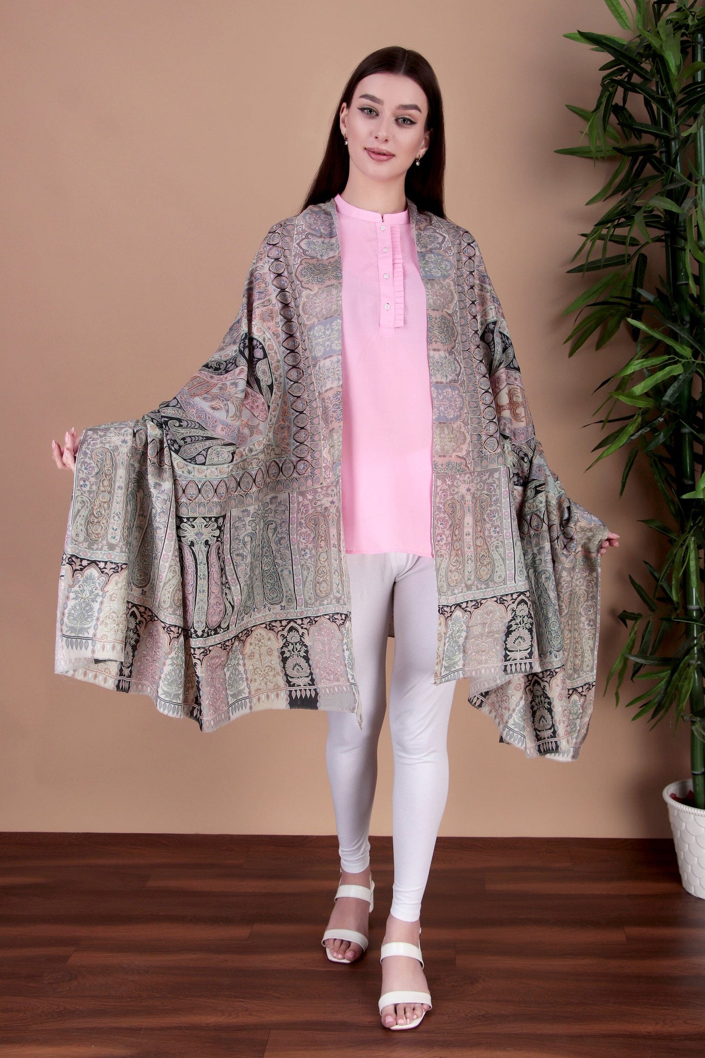 Kalamkari Pashmina Blend Shawl – Art Mastery