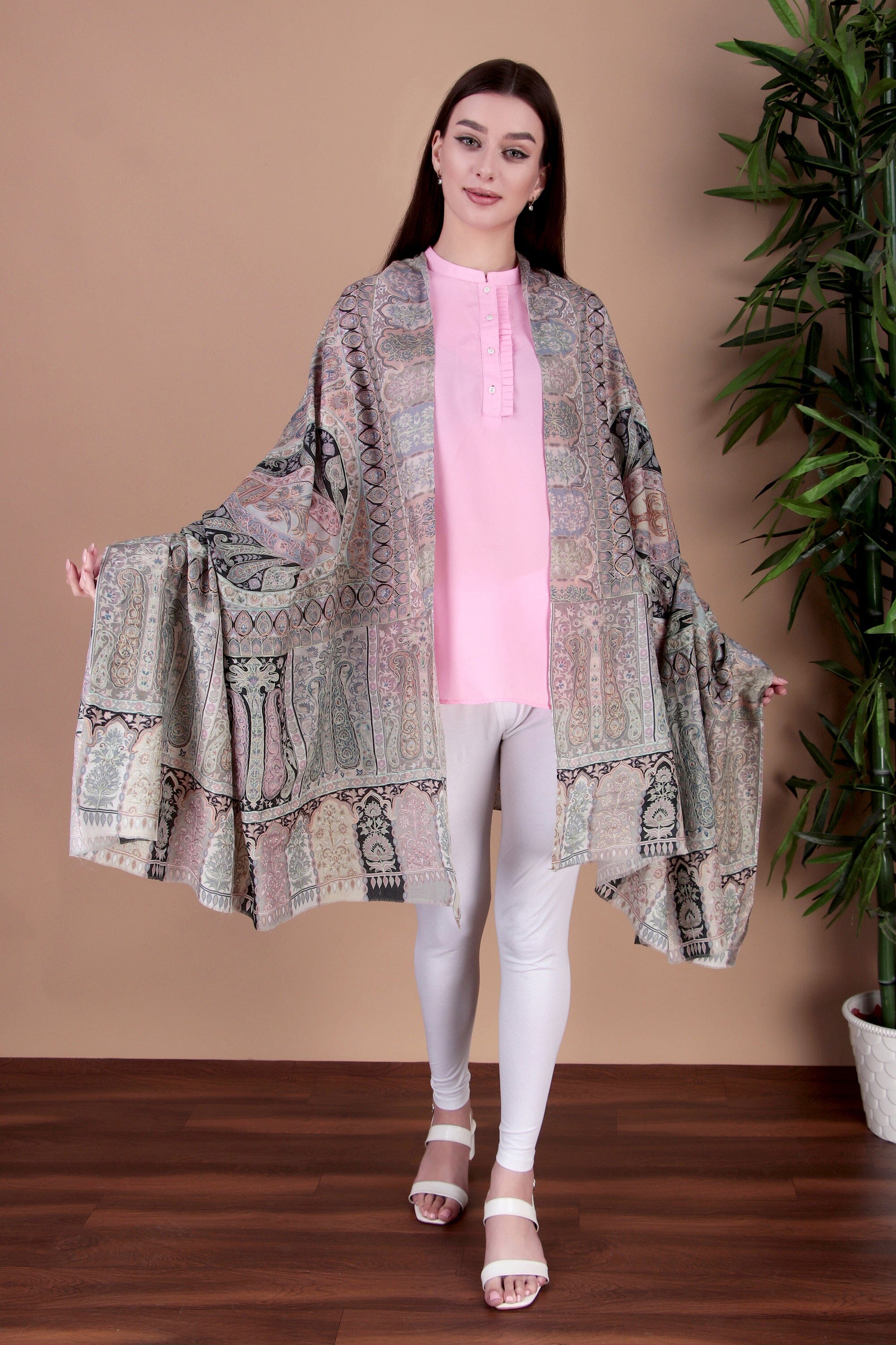 Kalamkari Pashmina Blend Shawl – Art Mastery