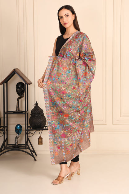 Kalamkari Pashmina Blend Shawl – Art Panel