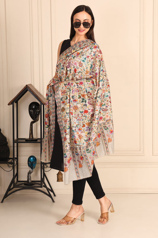 Kalamkari Pashmina Blend Shawl – Art Weave