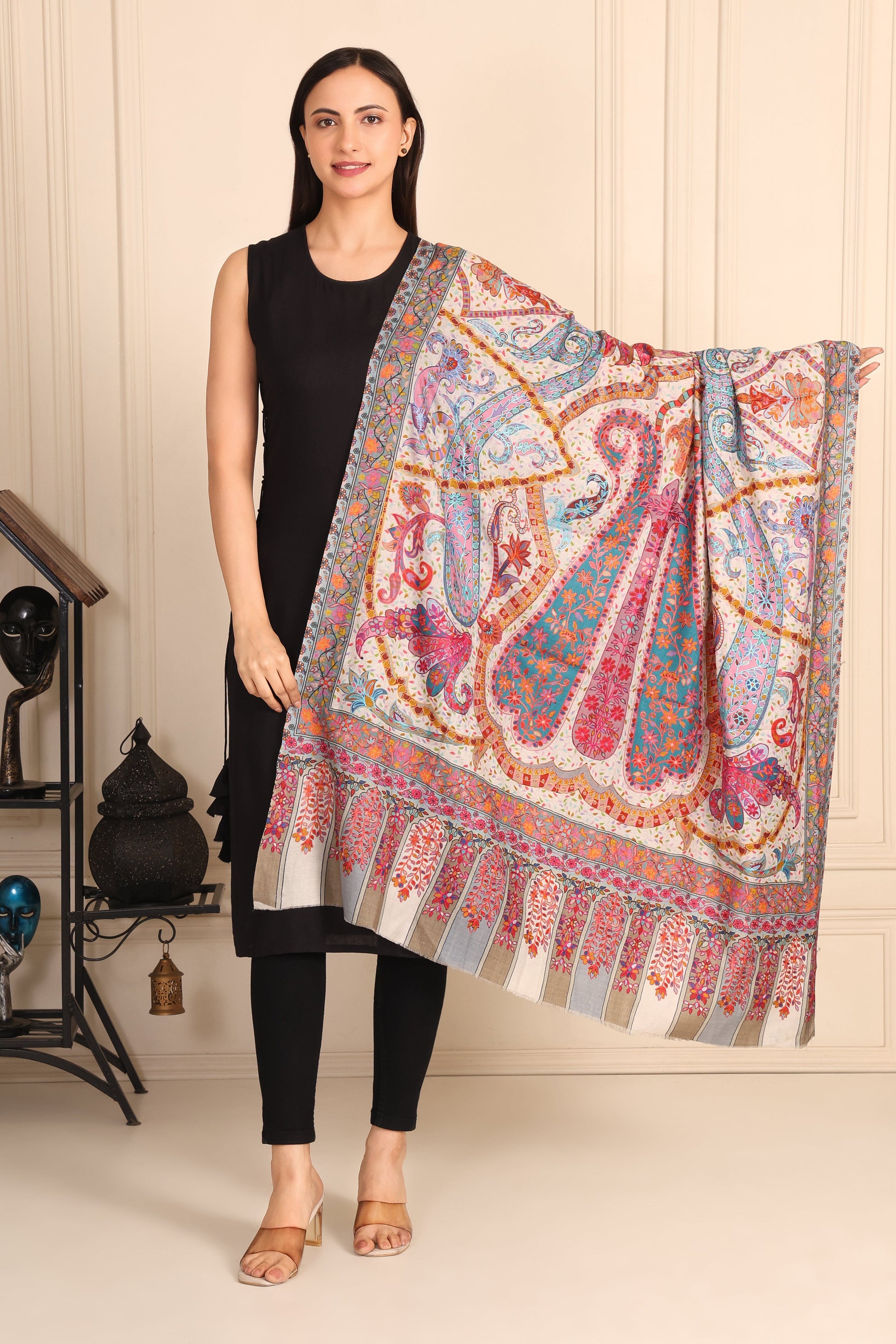 Kalamkari Pashmina Blend Shawl – Craft Story