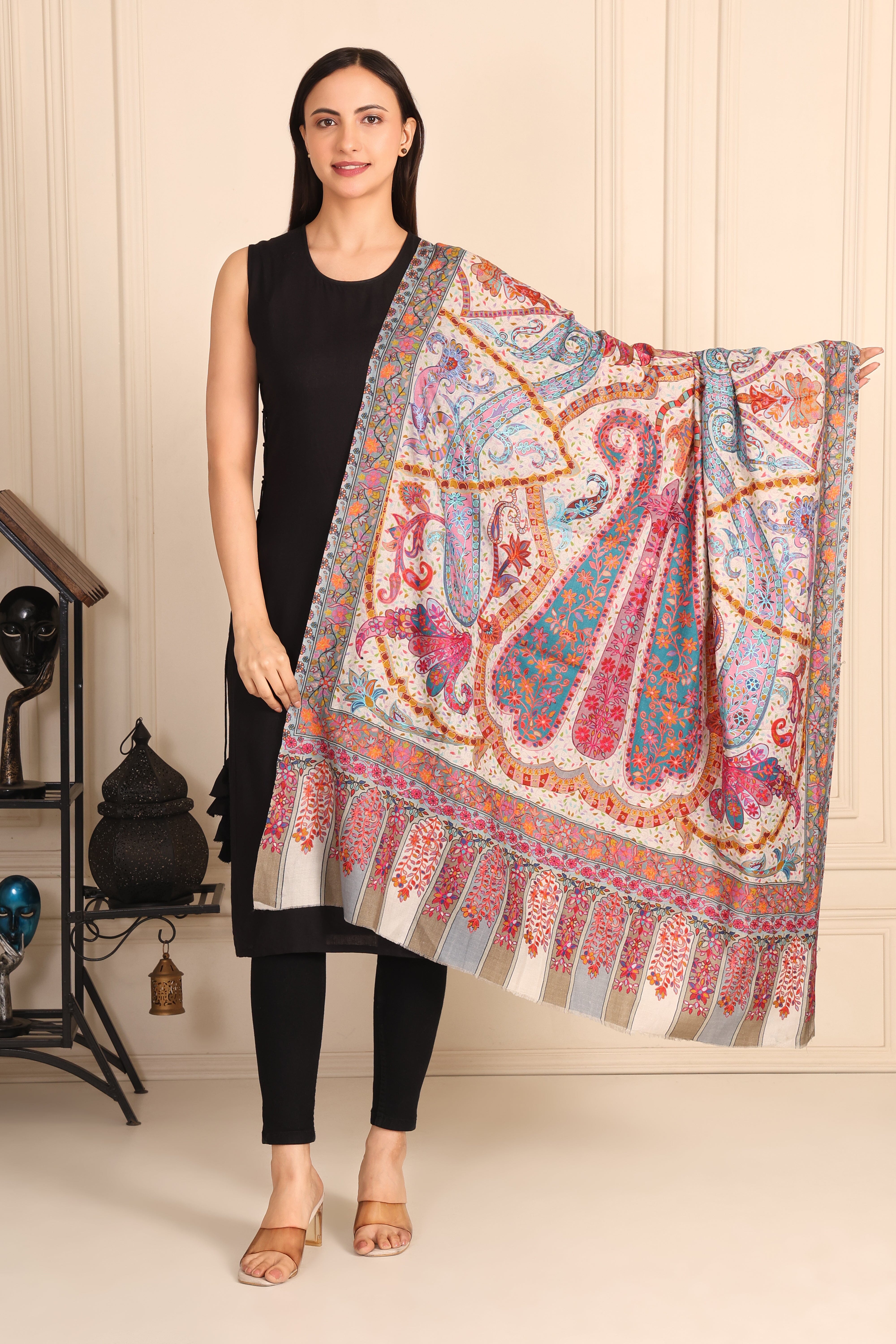 Kalamkari Pashmina Blend Shawl – Craft Story