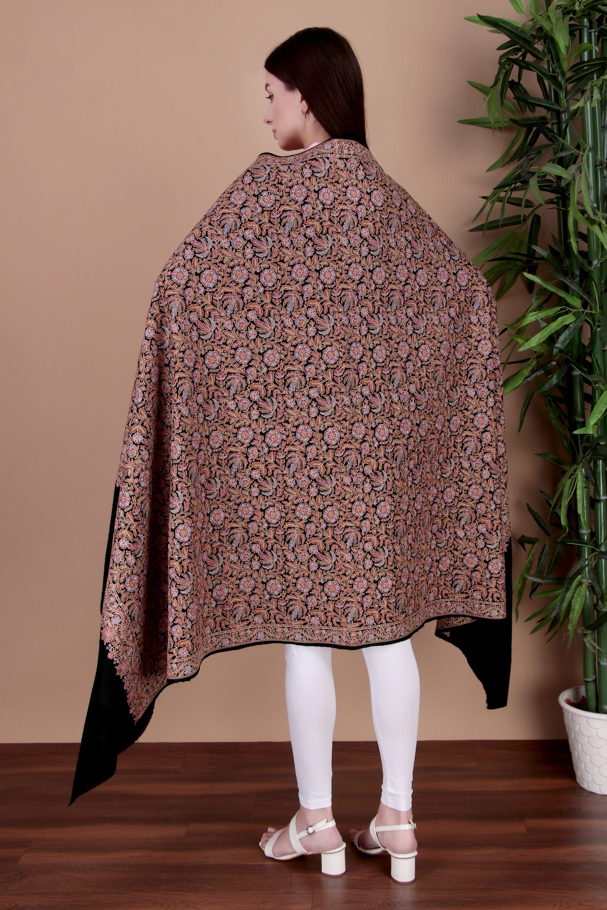 Kalamkari Pashmina Blend Shawl – Full Work