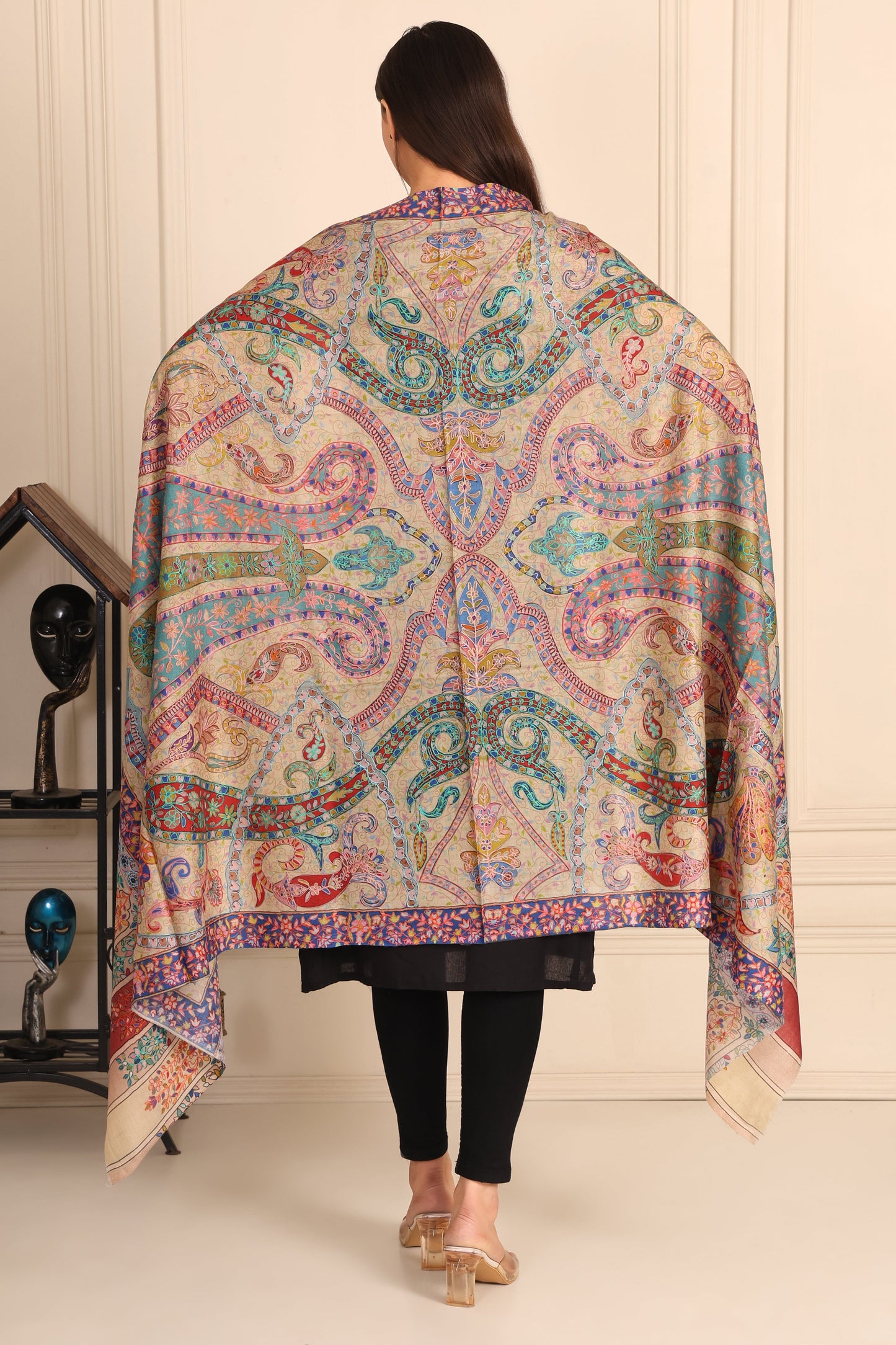 Kalamkari Pashmina Blend Shawl – Hand Art