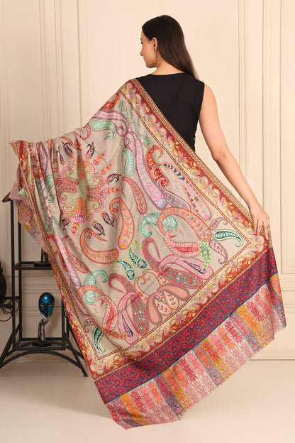 Kalamkari Pashmina Blend Shawl – Heritage Line
