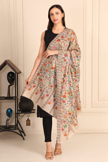 Kalamkari Pashmina Blend Shawl – Pattern Art