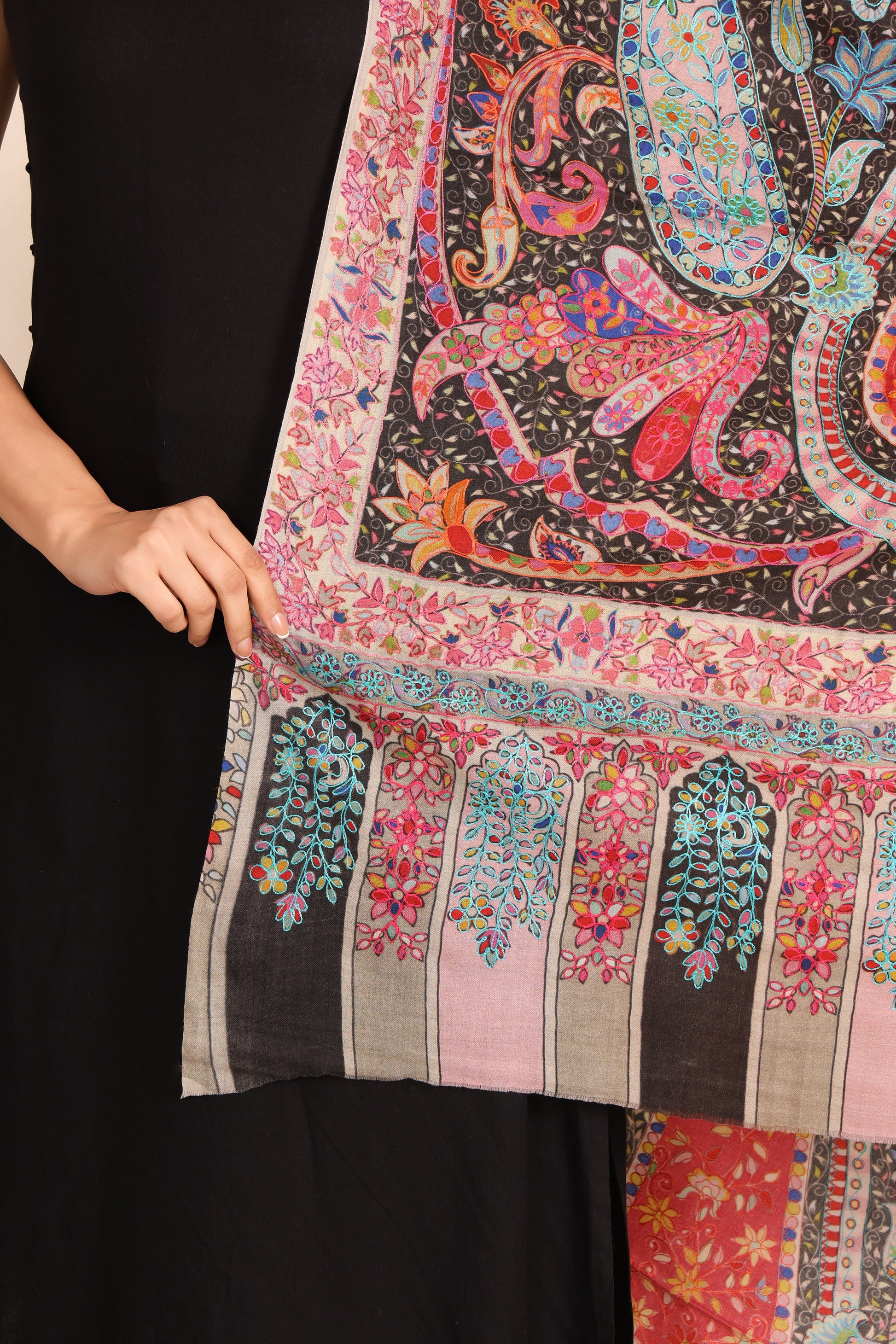 Kalamkari Pashmina Blend Shawl – Print Story