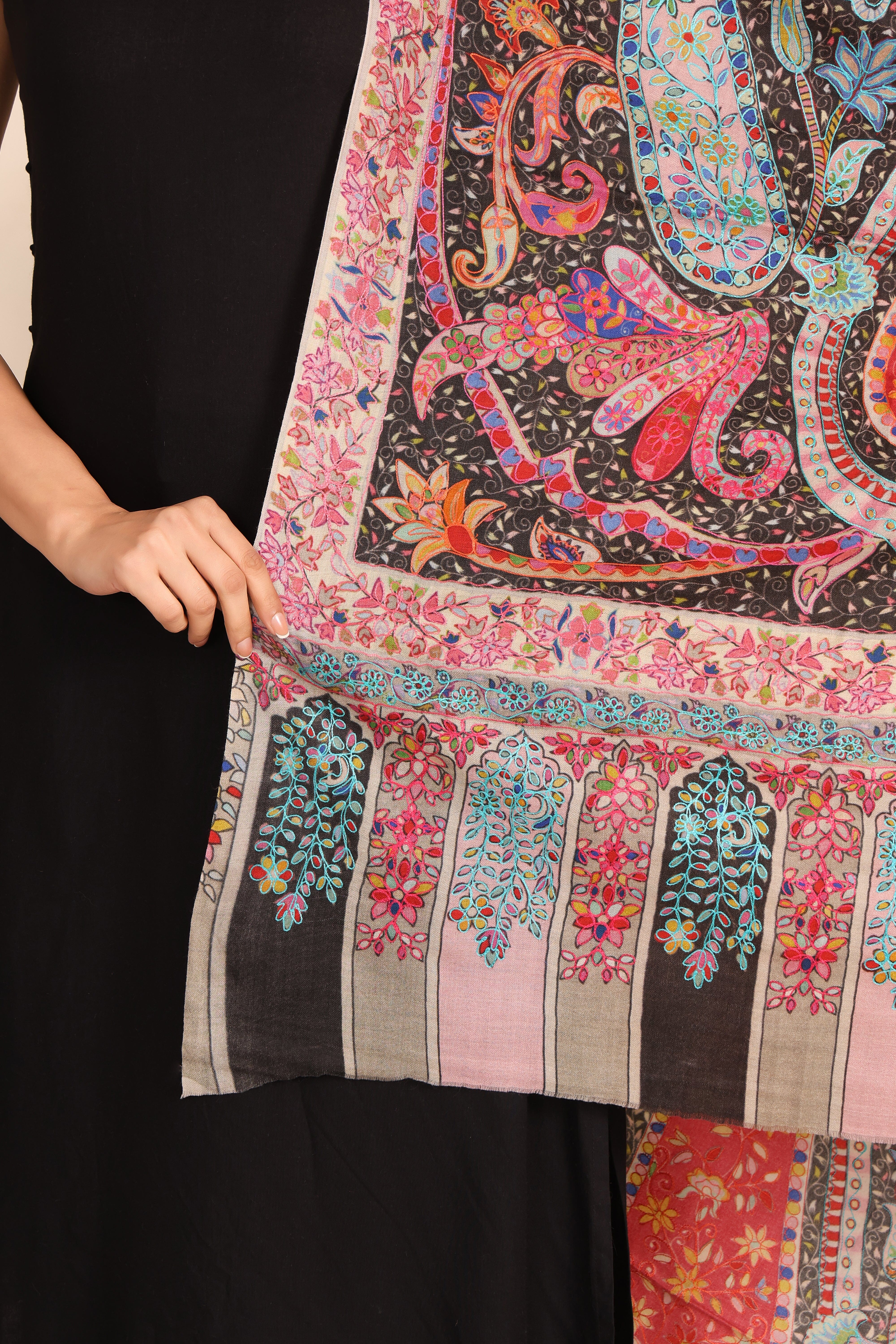 Kalamkari Pashmina Blend Shawl – Print Story