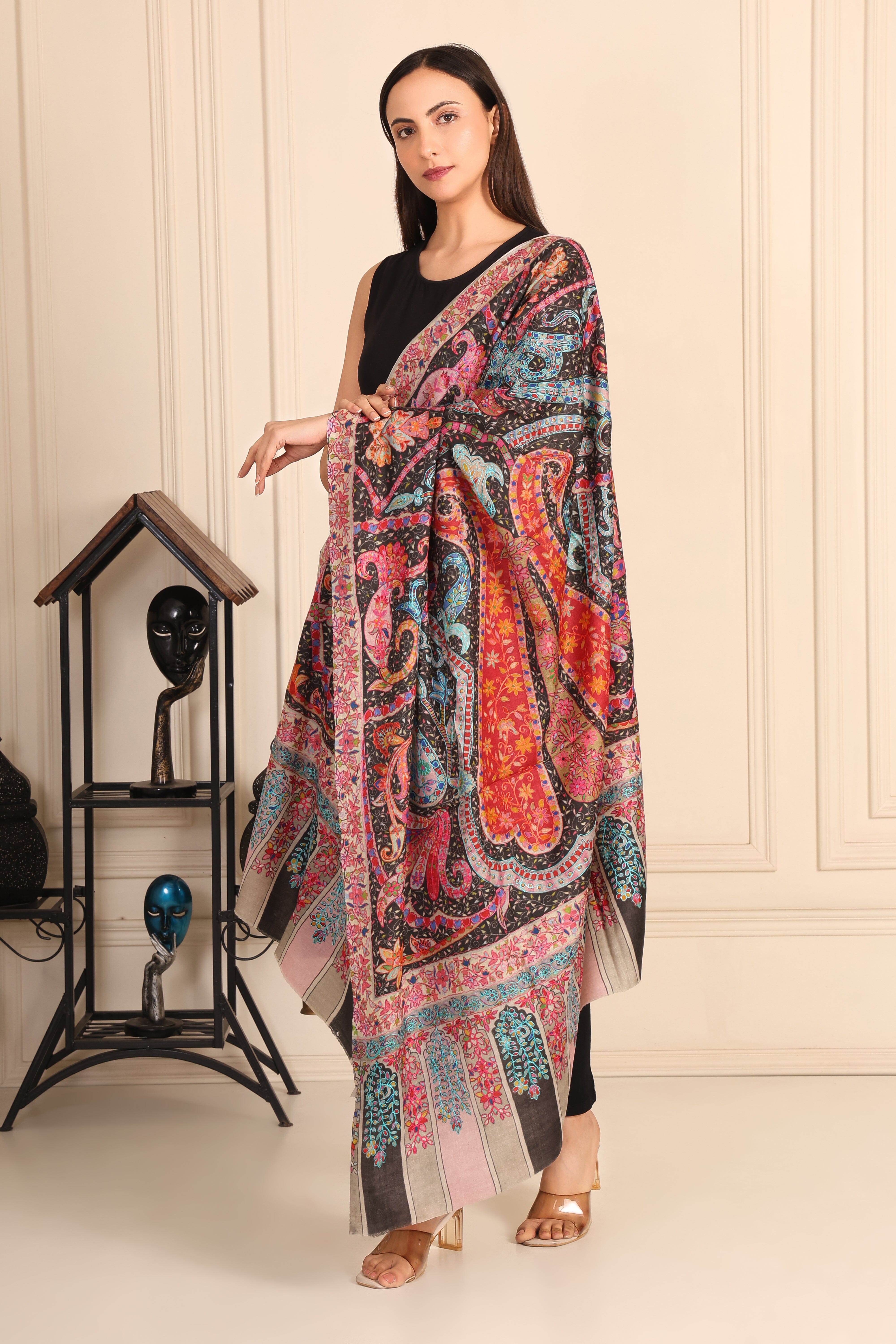 Kalamkari Pashmina Blend Shawl – Print Story