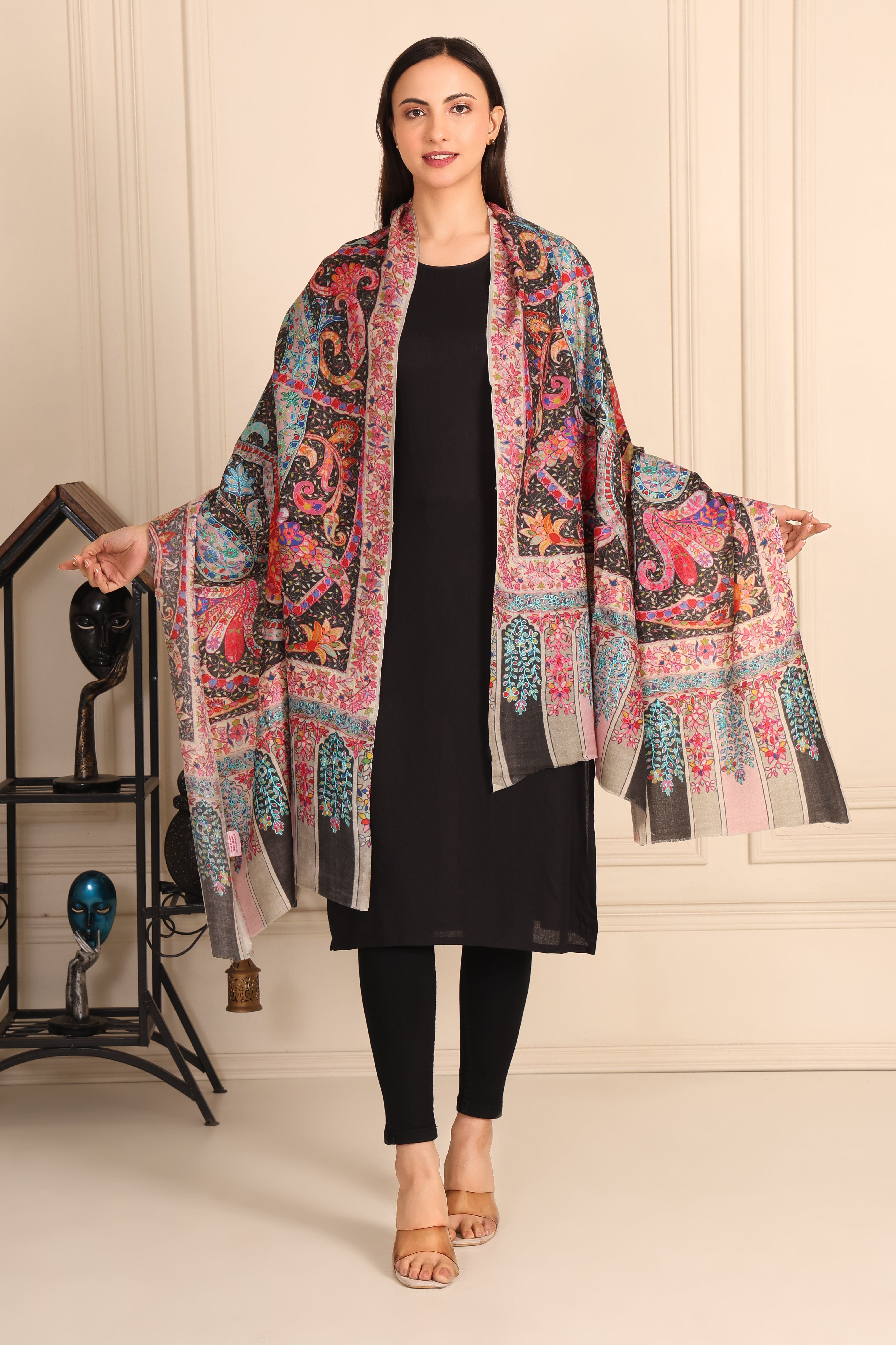 Kalamkari Pashmina Blend Shawl – Print Story