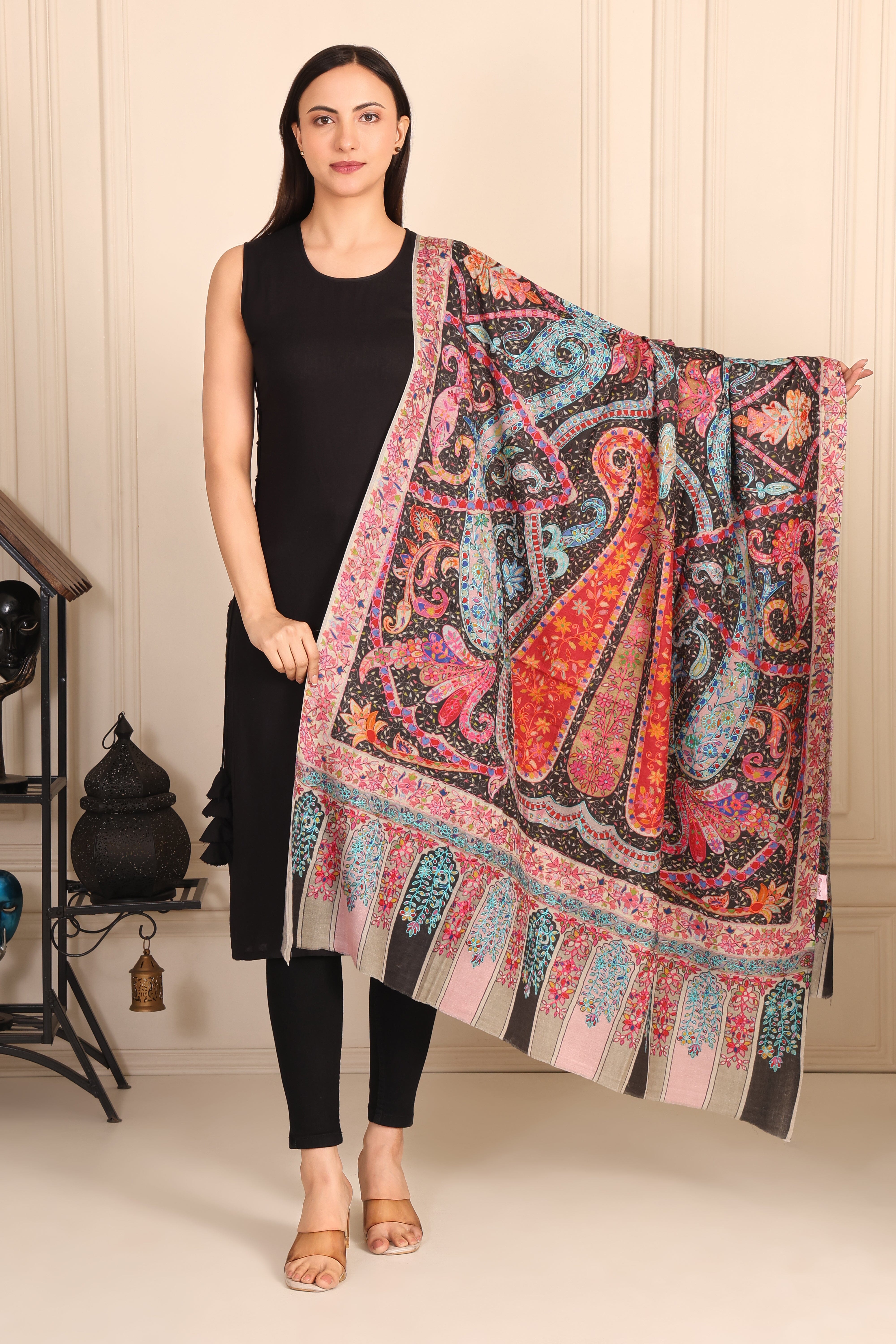 Kalamkari Pashmina Blend Shawl – Print Story