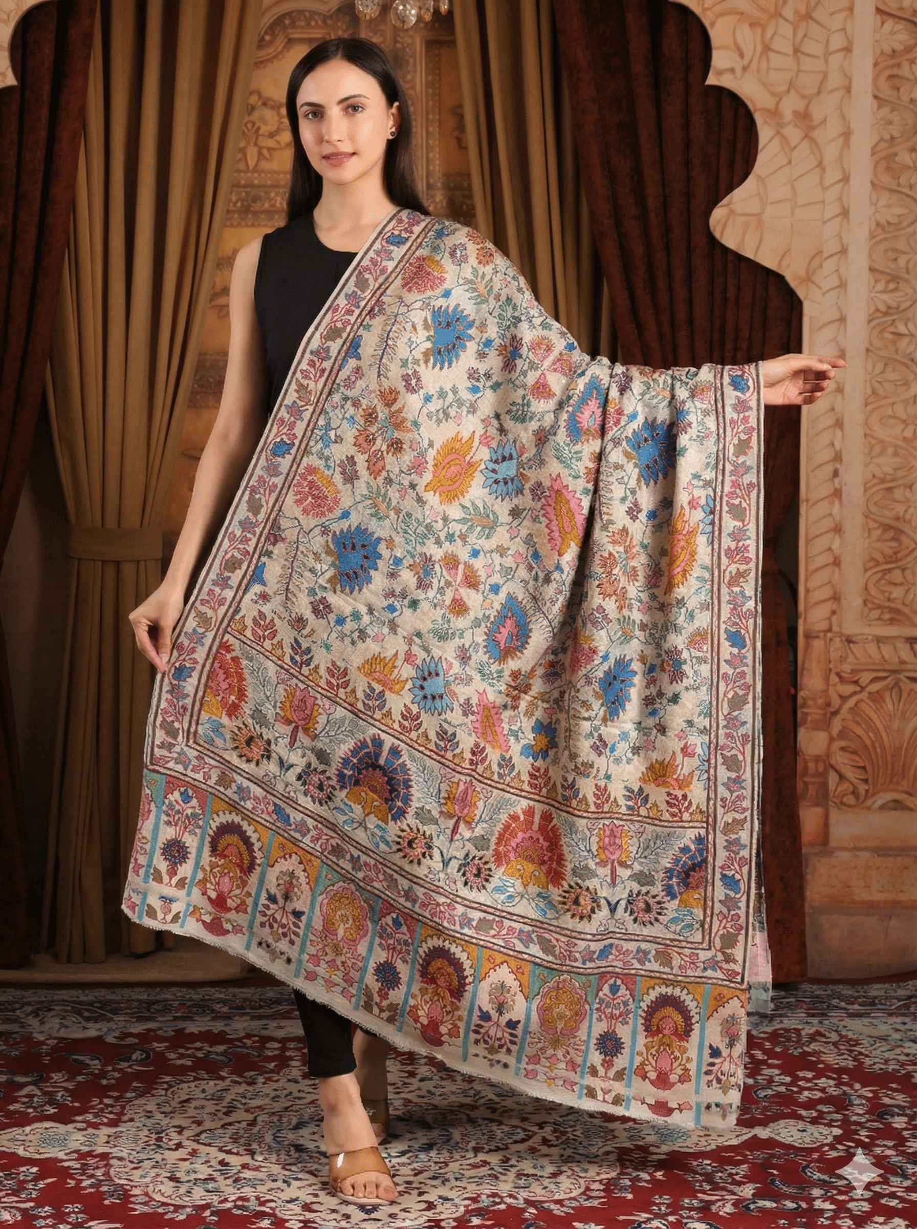 Kalamkari Pashmina Shawl