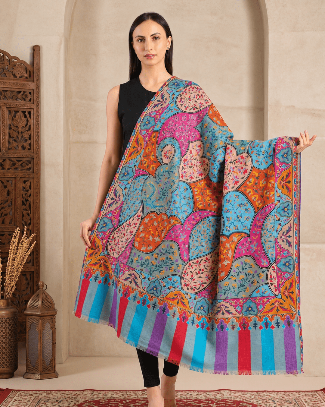 Kalamkari Pashmina Shawl