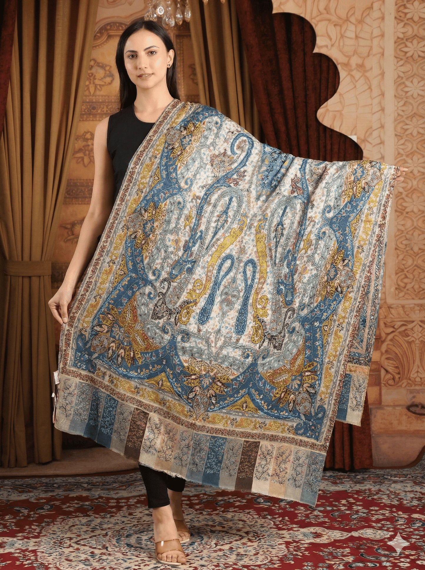 Kalamkari Pashmina Shawl
