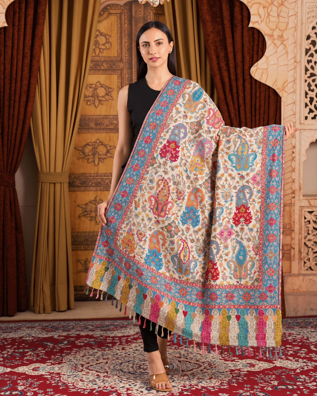 Kalamkari Pashmina Shawl
