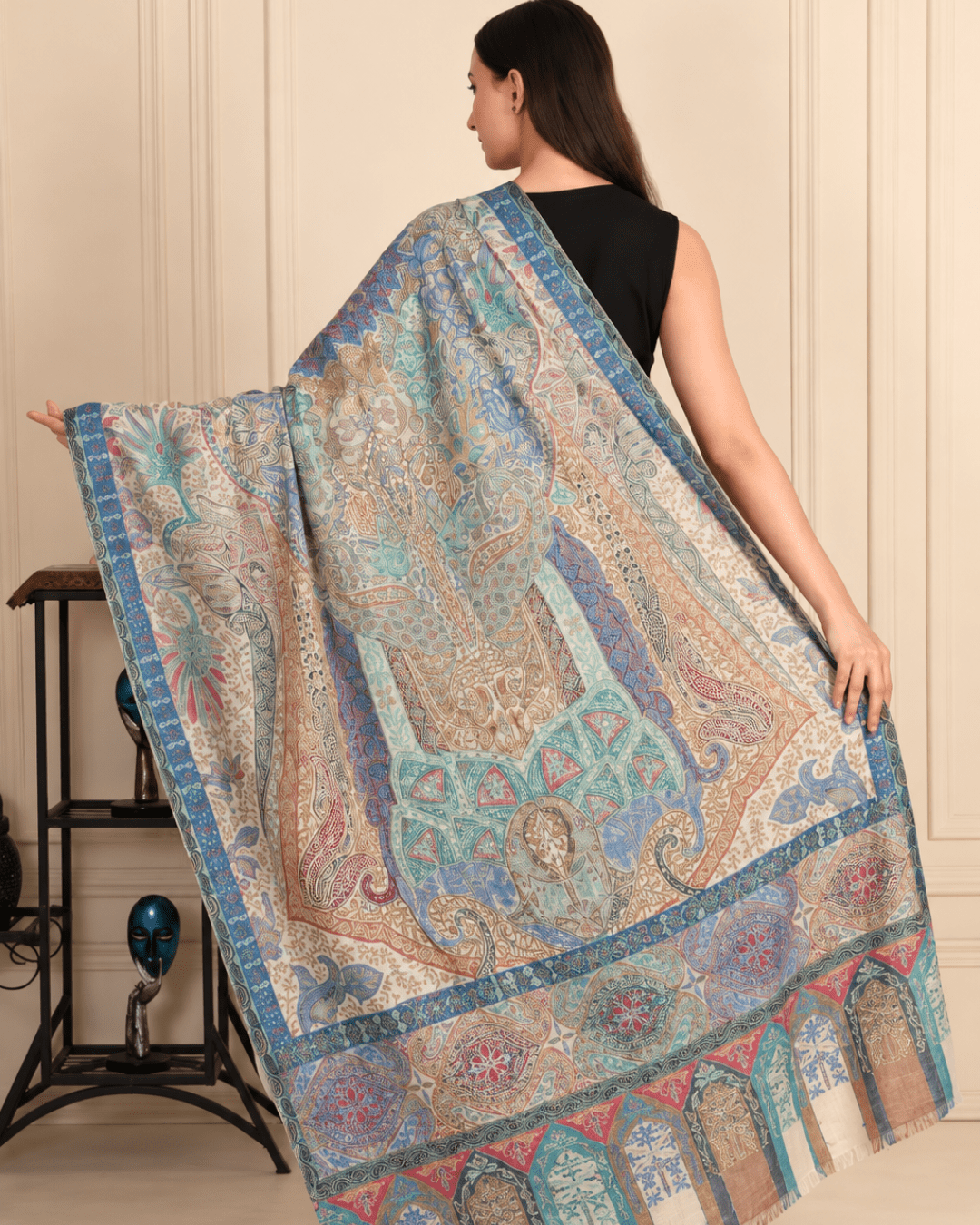 Kalamkari Pashmina Shawl Small