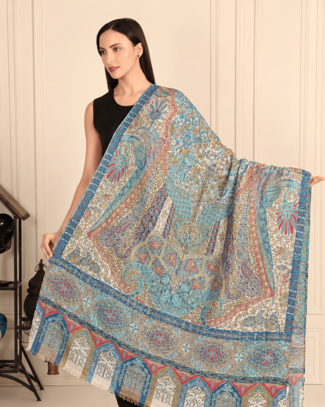 Kalamkari Pashmina Shawl Small