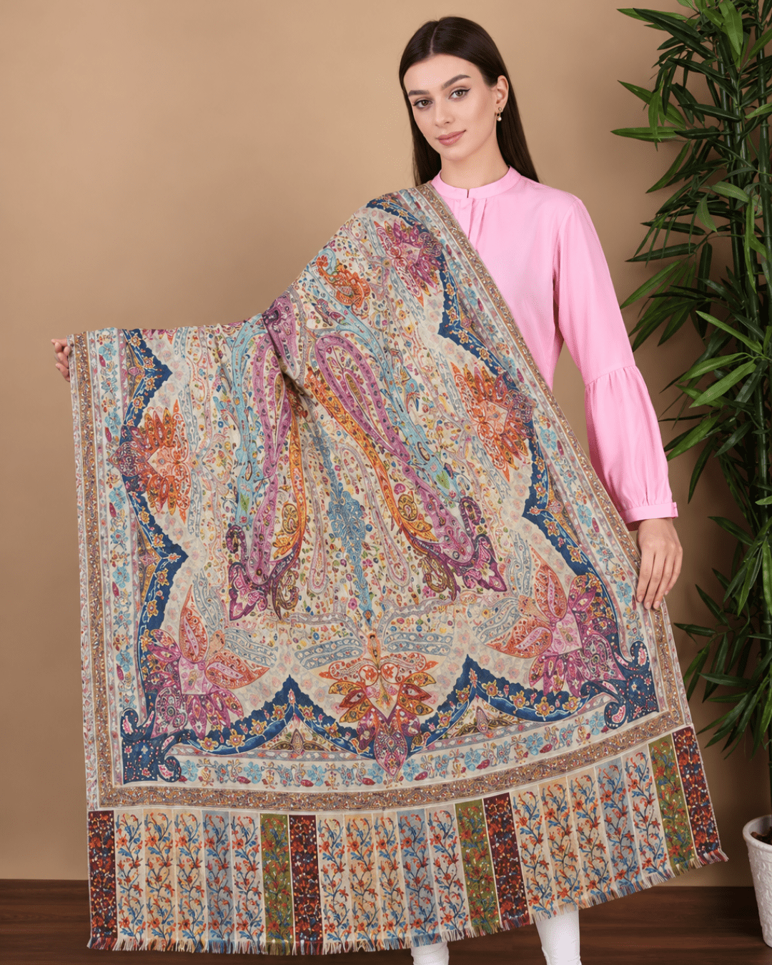 Kalamkari Pashmina Shawl Small