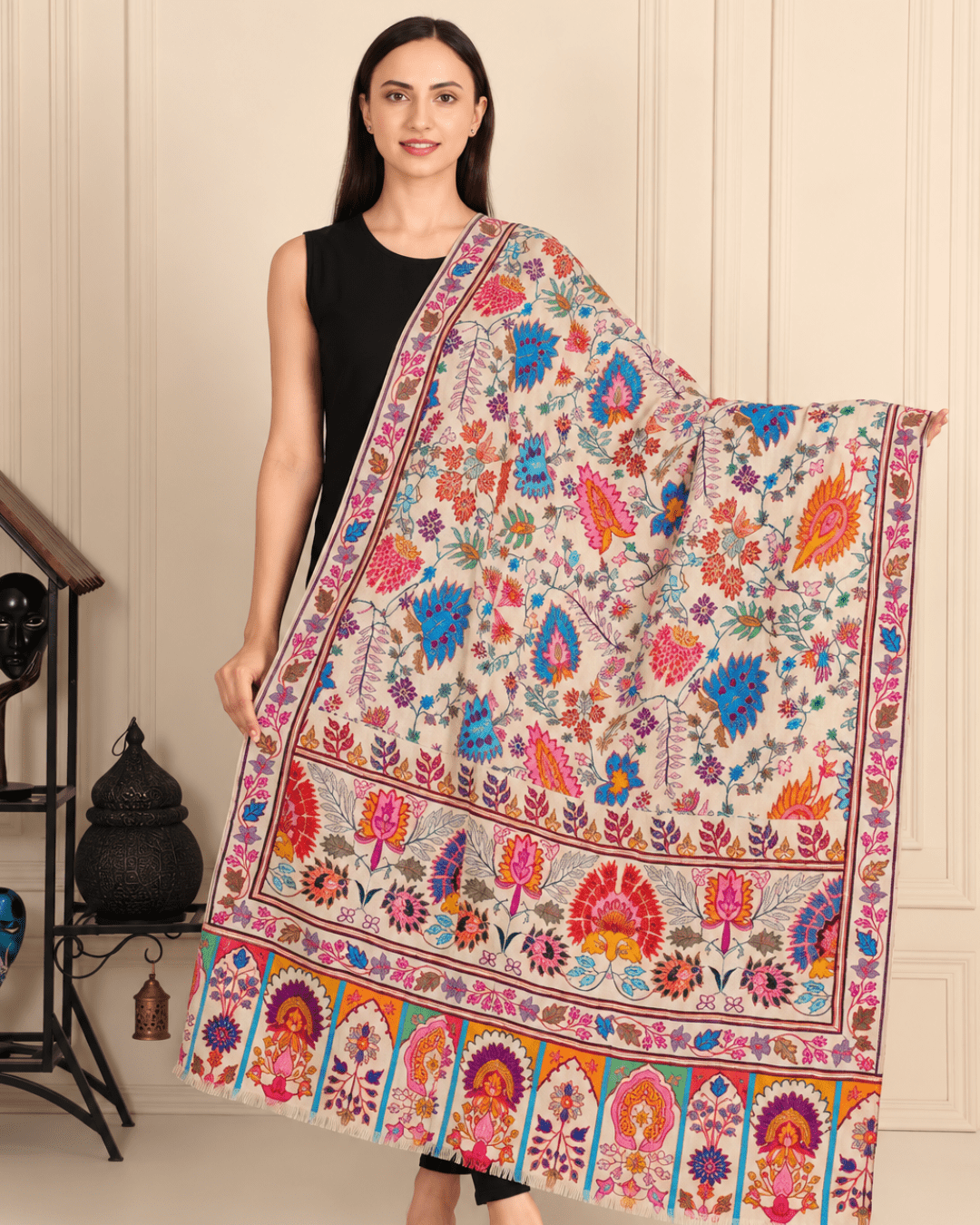 Kalamkari Pashmina Shawl Small