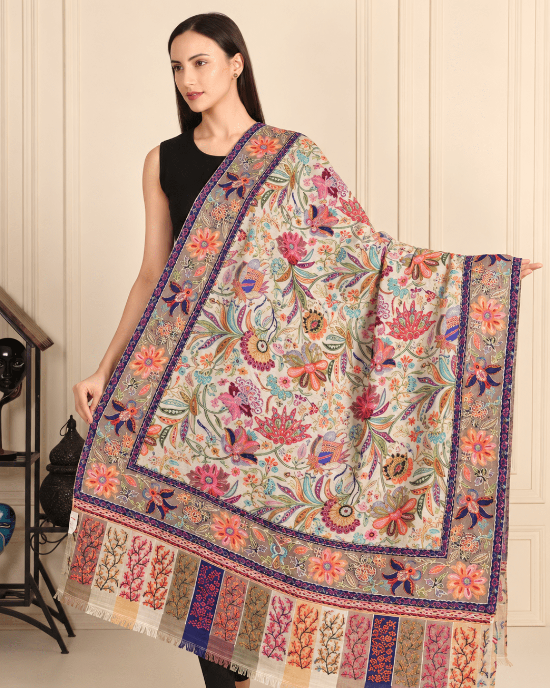 Kalamkari Pashmina Shawl Small