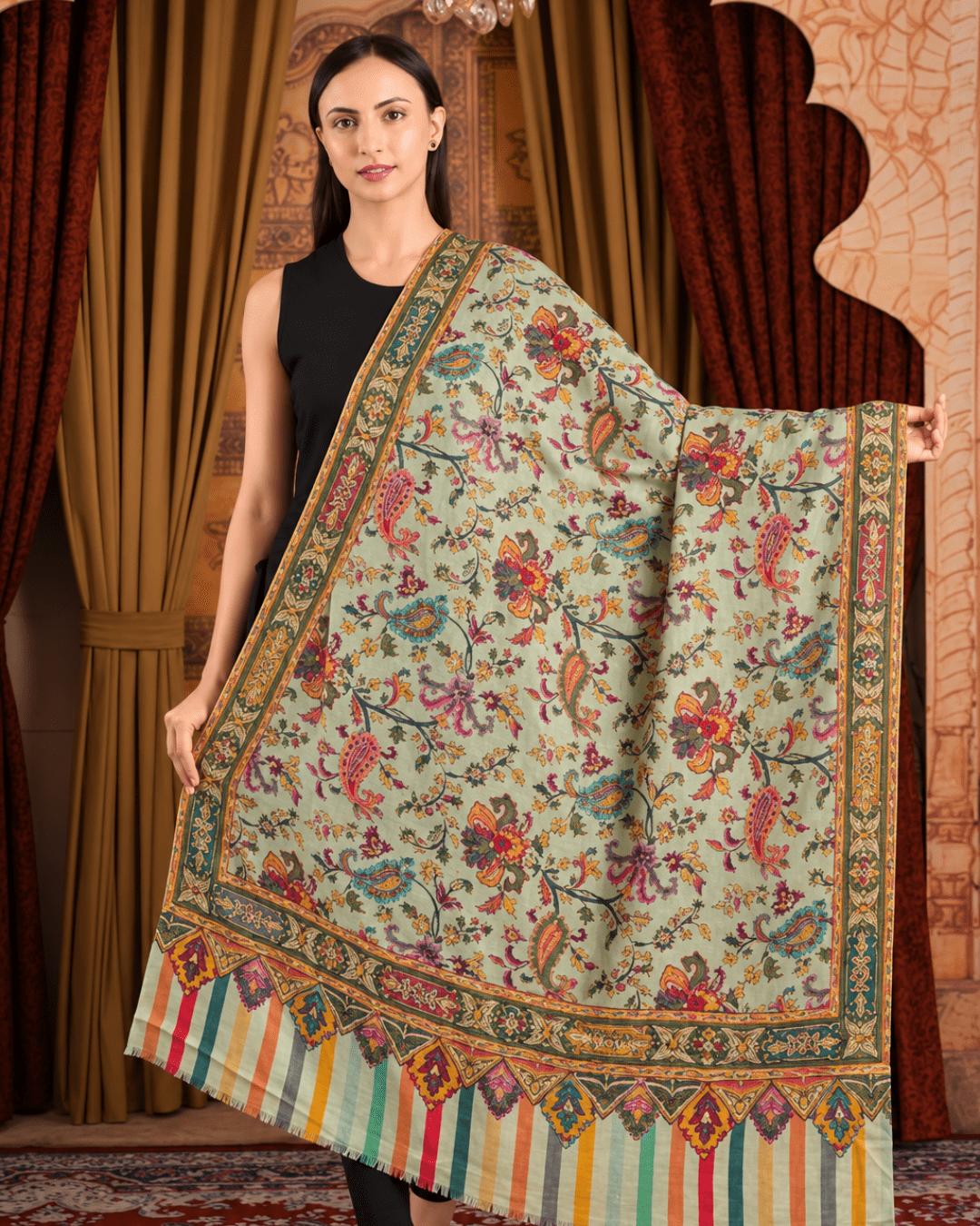 Kalamkari Pashmina Shawl Small