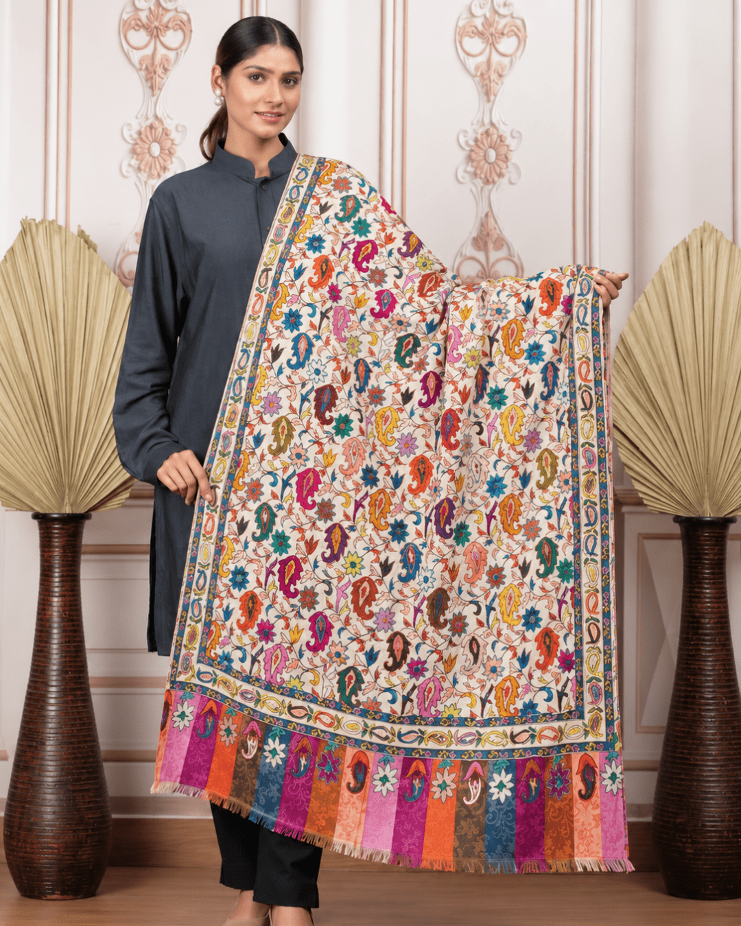 Kalamkari Pashmina Shawl Small