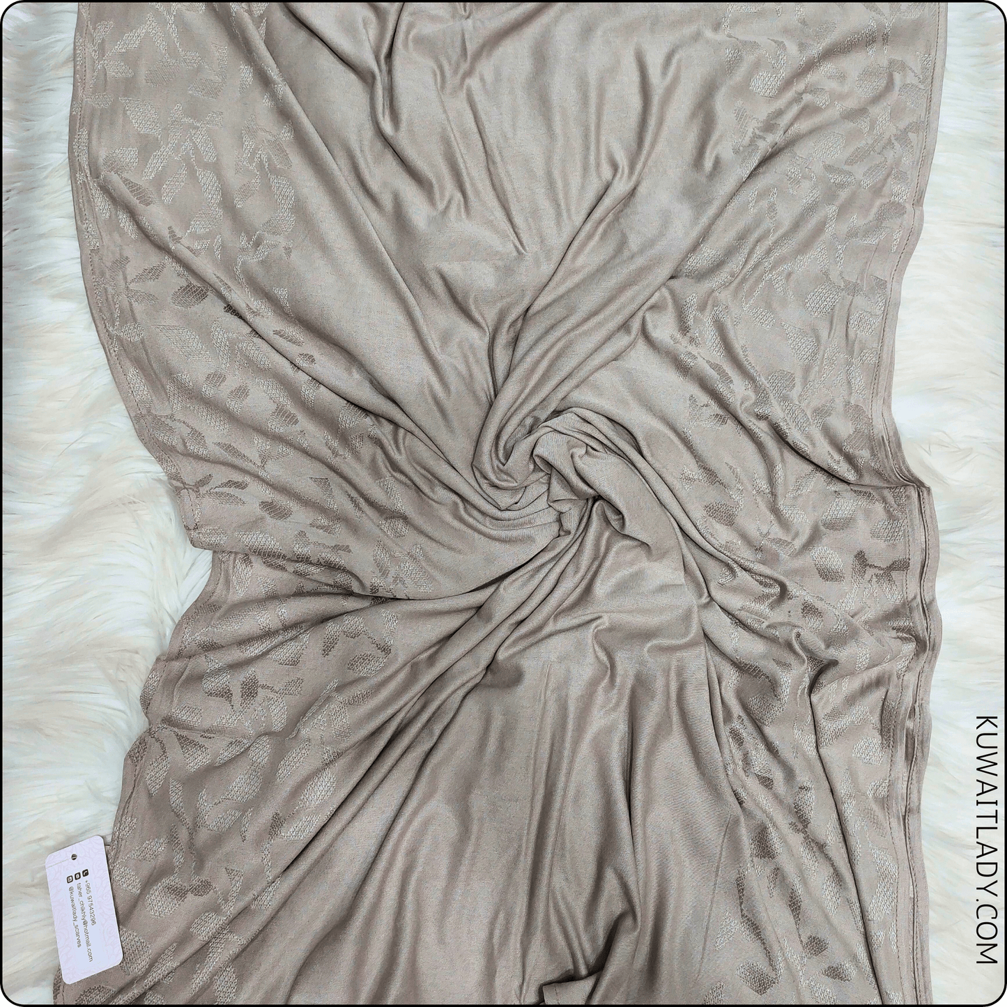 Leafy Elegance Cotton Stretch Scarf