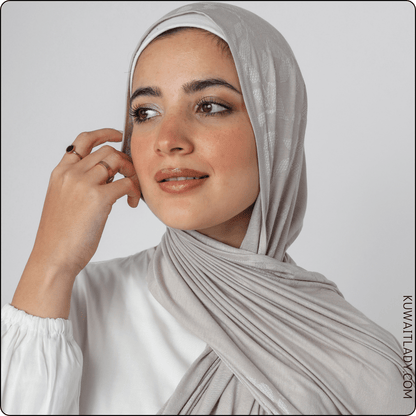Leafy Elegance Cotton Stretch Scarf