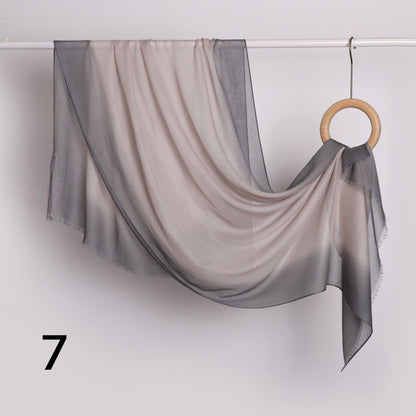 Linen Border Ombre Scarf