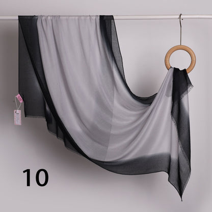 Linen Border Ombre Scarf