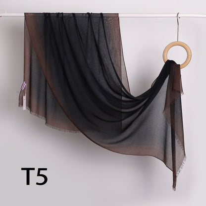 Linen Border Ombre Scarf