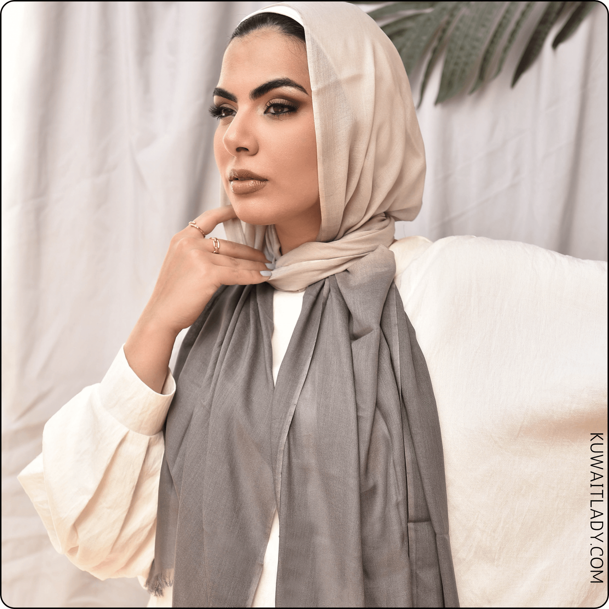 Linen Border Ombre Scarf