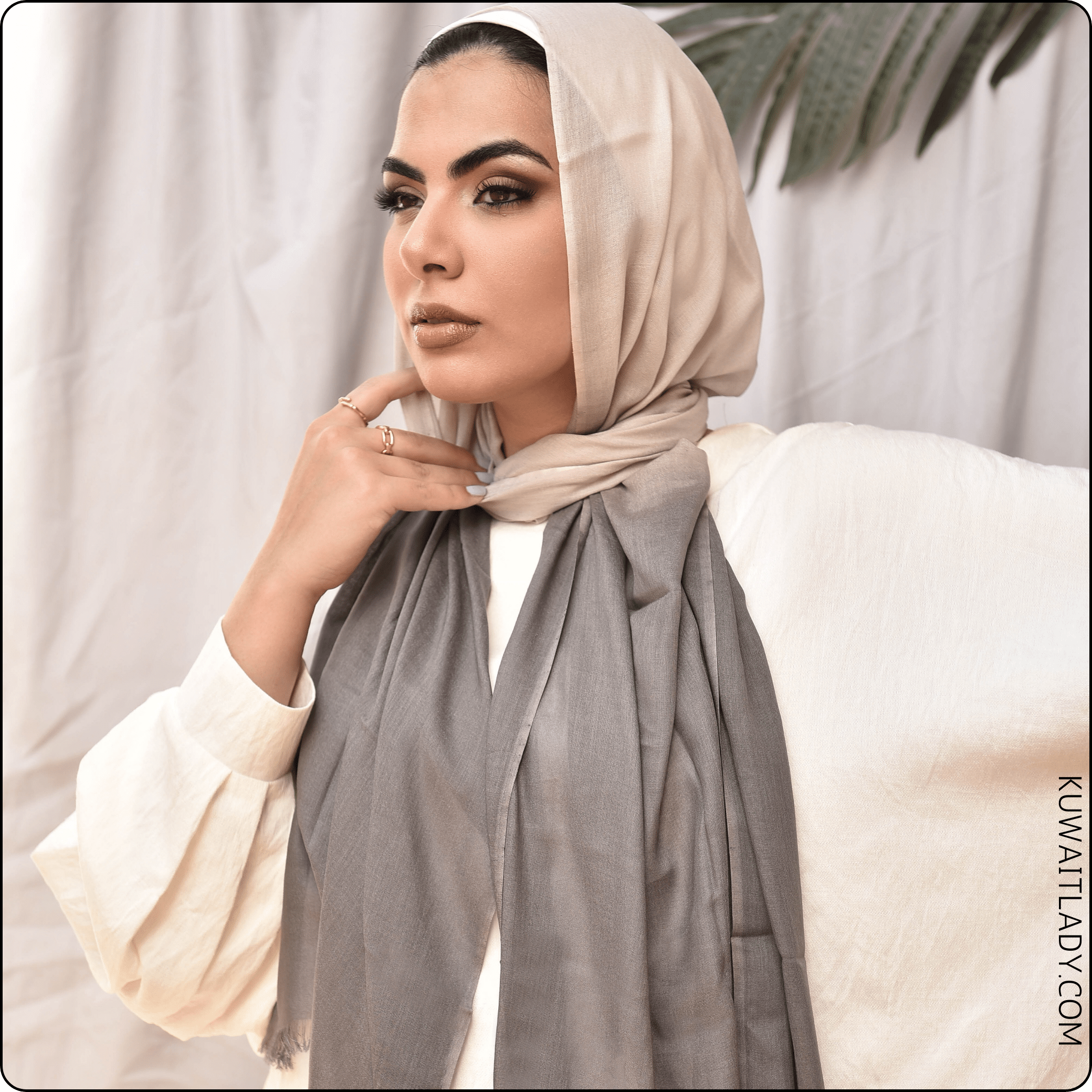 Linen Border Ombre Scarf