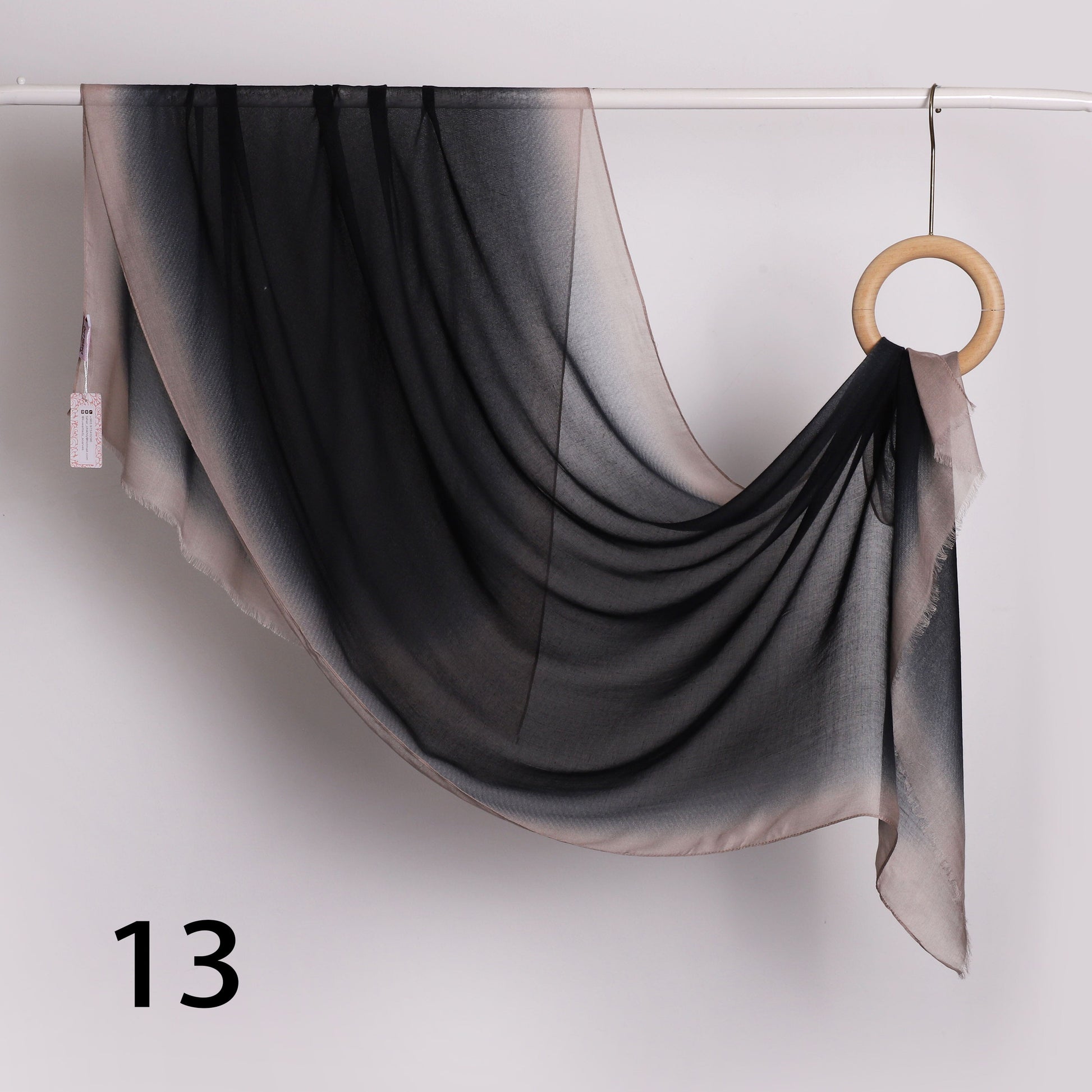 Linen Border Ombre Scarf