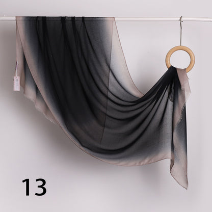 Linen Border Ombre Scarf