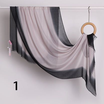 Linen Border Ombre Scarf