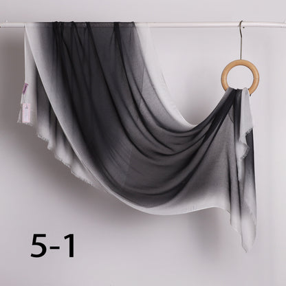 Linen Border Ombre Scarf