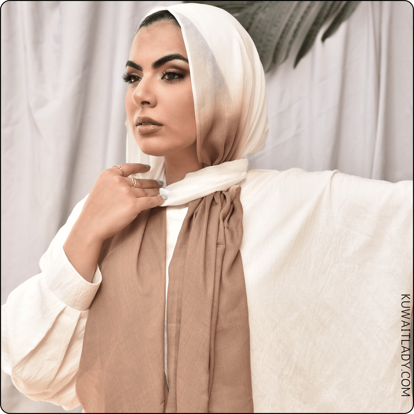 Linen Border Ombre Scarf