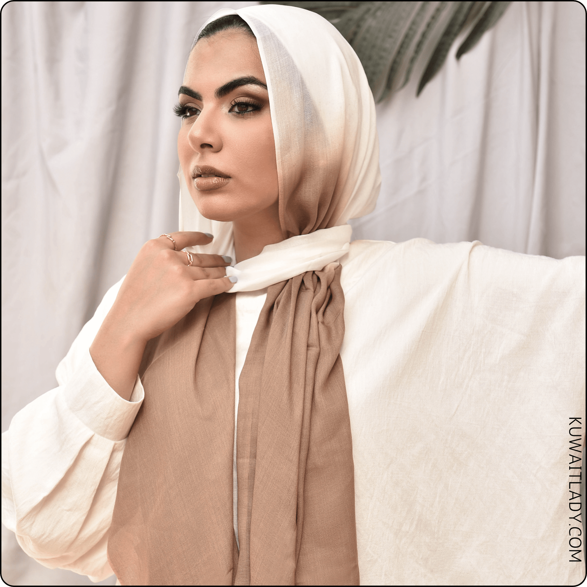 Linen Border Ombre Scarf