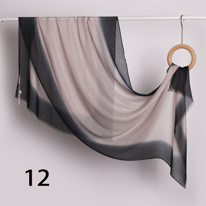 Linen Border Ombre Scarf
