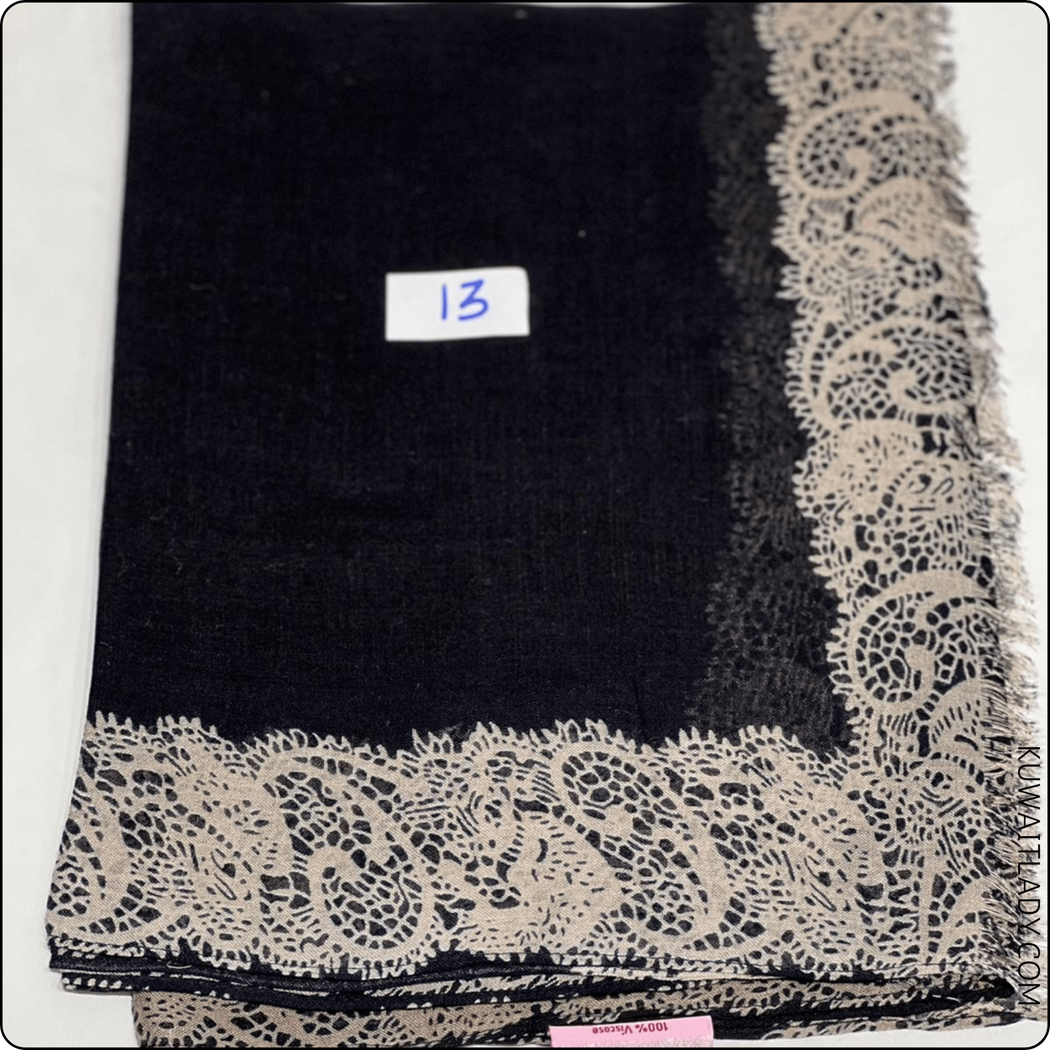 Linen Elite Border Scarf